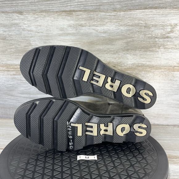 Sorel Women's Joan of Arctic Wedge II Zip Up Gray Leather Boots Size 9 - Picture 9 of 9